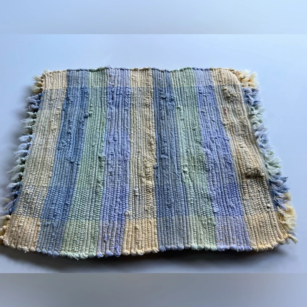 Set of 12 ❤️ Handwoven Pastel , Heavy Duty Striped Placemats